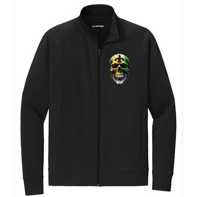 Fleur De Lis Mardi Gras Skulls Outfit Stretch Full-Zip Cadet Jacket