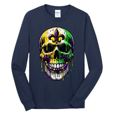 Fleur De Lis Mardi Gras Skulls Outfit Tall Long Sleeve T-Shirt