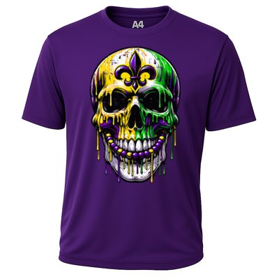 Fleur De Lis Mardi Gras Skulls Outfit Cooling Performance Crew T-Shirt