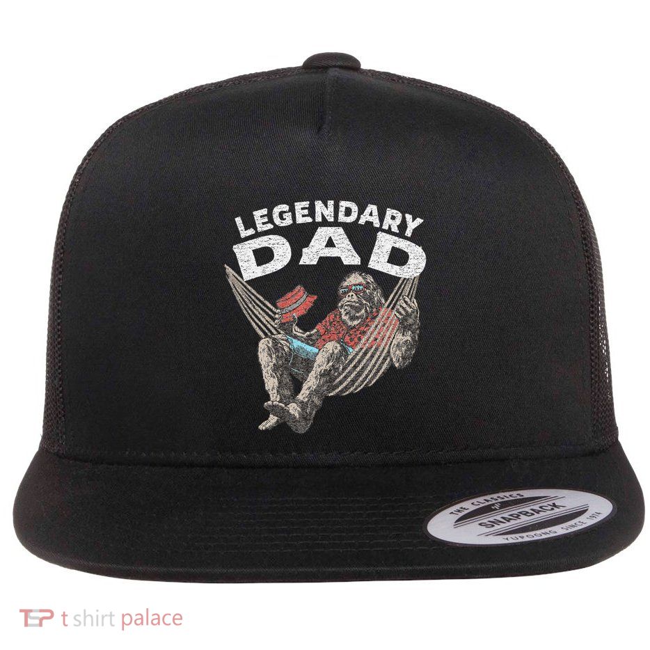 Funny Dad Legendary Saying Flat Bill Trucker Hat