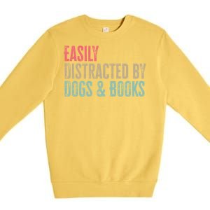 Funny Dogs Lovers And Book Gift Premium Crewneck Sweatshirt