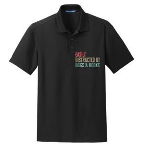 Funny Dogs Lovers And Book Gift Dry Zone Grid Polo