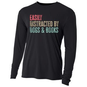 Funny Dogs Lovers And Book Gift Cooling Performance Long Sleeve Crew