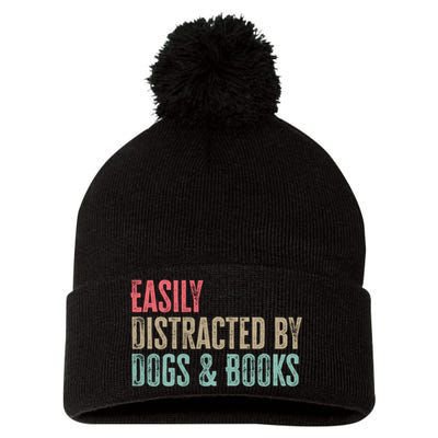 Funny Dogs Lovers And Book Gift Pom Pom 12in Knit Beanie