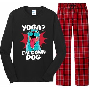 Funny Dog Lovers Yoga Funny Gift Yoga Im Down Dog Gift Long Sleeve Pajama Set