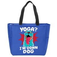 Funny Dog Lovers Yoga Funny Gift Yoga Im Down Dog Gift Zip Tote Bag