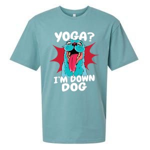 Funny Dog Lovers Yoga Funny Gift Yoga Im Down Dog Gift Sueded Cloud Jersey T-Shirt