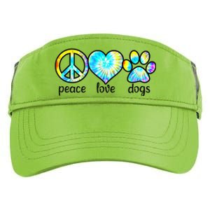 Funny Dog Lover Shirts Gift Peace Love Dogs Tie Dye Puppy Gifts Adult Drive Performance Visor