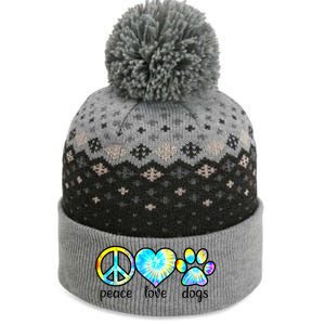 Funny Dog Lover Shirts Gift Peace Love Dogs Tie Dye Puppy Gifts The Baniff Cuffed Pom Beanie