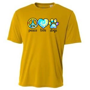 Funny Dog Lover Shirts Gift Peace Love Dogs Tie Dye Puppy Gifts Cooling Performance Crew T-Shirt