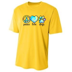 Funny Dog Lover Shirts Gift Peace Love Dogs Tie Dye Puppy Gifts Performance Sprint T-Shirt