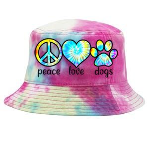 Funny Dog Lover Shirts Gift Peace Love Dogs Tie Dye Puppy Gifts Tie-Dyed Bucket Hat