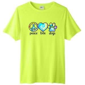 Funny Dog Lover Shirts Gift Peace Love Dogs Tie Dye Puppy Gifts Tall Fusion ChromaSoft Performance T-Shirt