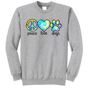 Funny Dog Lover Shirts Gift Peace Love Dogs Tie Dye Puppy Gifts Sweatshirt