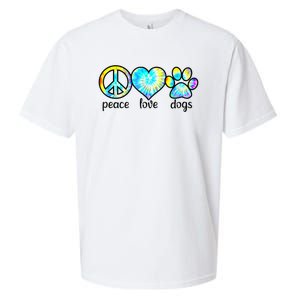 Funny Dog Lover Shirts Gift Peace Love Dogs Tie Dye Puppy Gifts Sueded Cloud Jersey T-Shirt