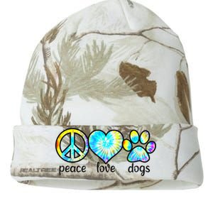 Funny Dog Lover Shirts Gift Peace Love Dogs Tie Dye Puppy Gifts Kati Licensed 12" Camo Beanie