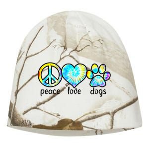 Funny Dog Lover Shirts Gift Peace Love Dogs Tie Dye Puppy Gifts Kati - Camo Knit Beanie