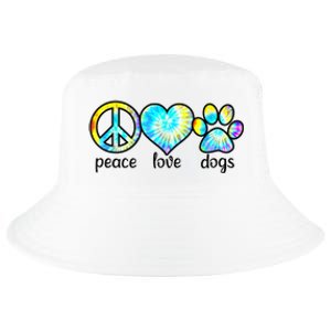 Funny Dog Lover Shirts Gift Peace Love Dogs Tie Dye Puppy Gifts Cool Comfort Performance Bucket Hat