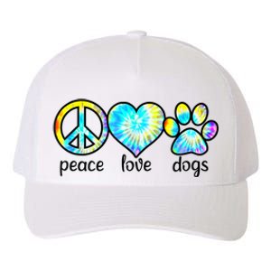 Funny Dog Lover Shirts Gift Peace Love Dogs Tie Dye Puppy Gifts Yupoong Adult 5-Panel Trucker Hat