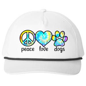 Funny Dog Lover Shirts Gift Peace Love Dogs Tie Dye Puppy Gifts Snapback Five-Panel Rope Hat