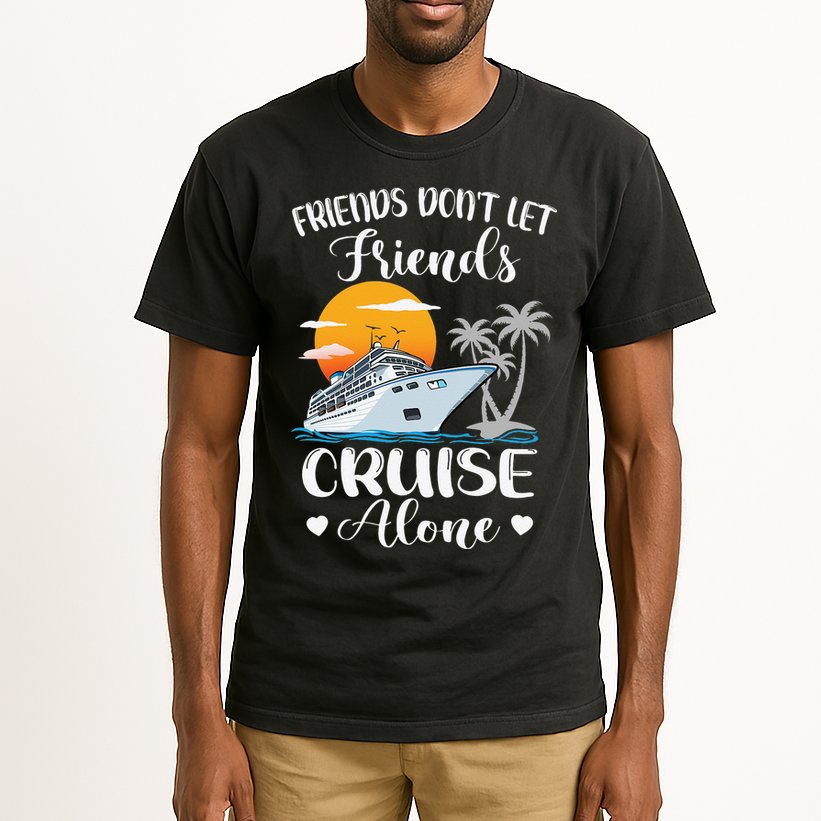 Friends Don't Let Friends Cruise Alone Vacation Cruise Ship Tall T-Shirt