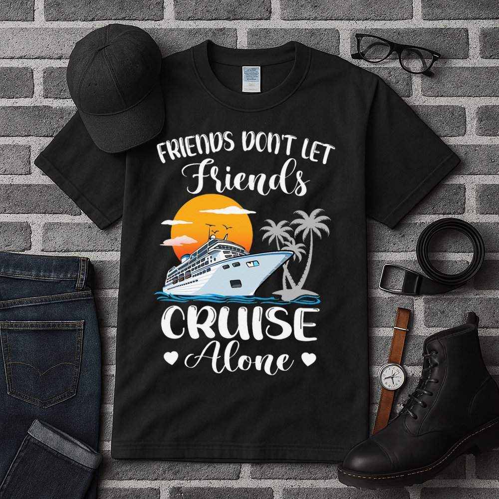 Friends Don't Let Friends Cruise Alone Vacation Cruise Ship Tall T-Shirt