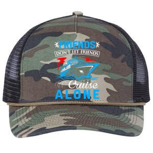 friends don't let friends Cruise Alone Retro Rope Trucker Hat Cap