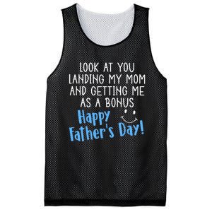 Funny Dad Look At You Landing My Mom Getting Me As A Bonus Mesh Reversible Basketball Jersey Tank