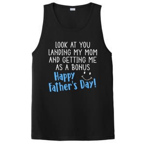 Funny Dad Look At You Landing My Mom Getting Me As A Bonus PosiCharge Competitor Tank