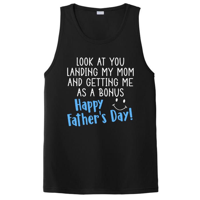 Funny Dad Look At You Landing My Mom Getting Me As A Bonus PosiCharge Competitor Tank