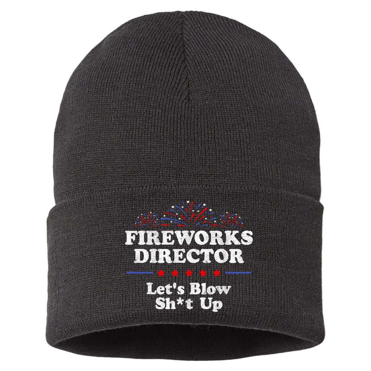 Fireworks Director Lets Blow Shit Up Funny 4th Of July Sustainable Knit Beanie