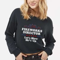 Fireworks Director Lets Blow Shit Up Funny 4th Of July Cropped Pullover Crew
