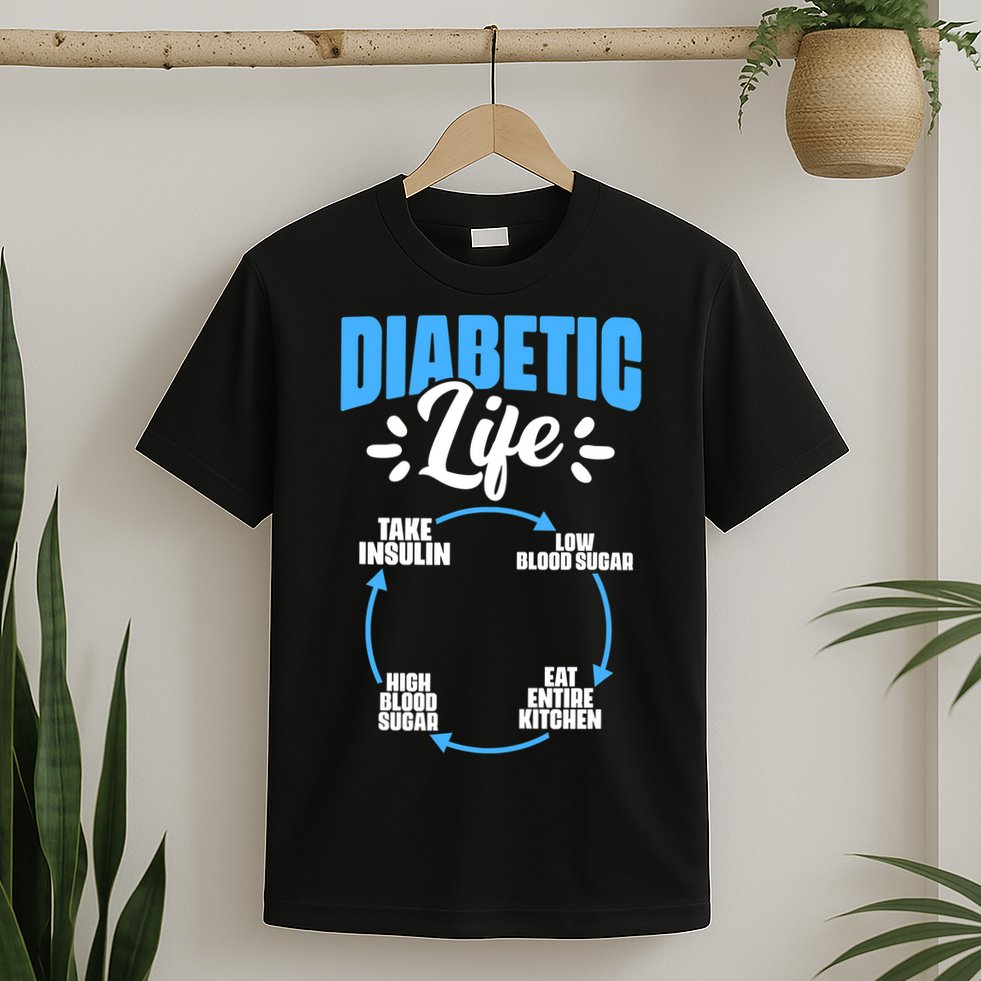 Funny Diabetic Life Cycle Diabetes Awareness T-Shirt