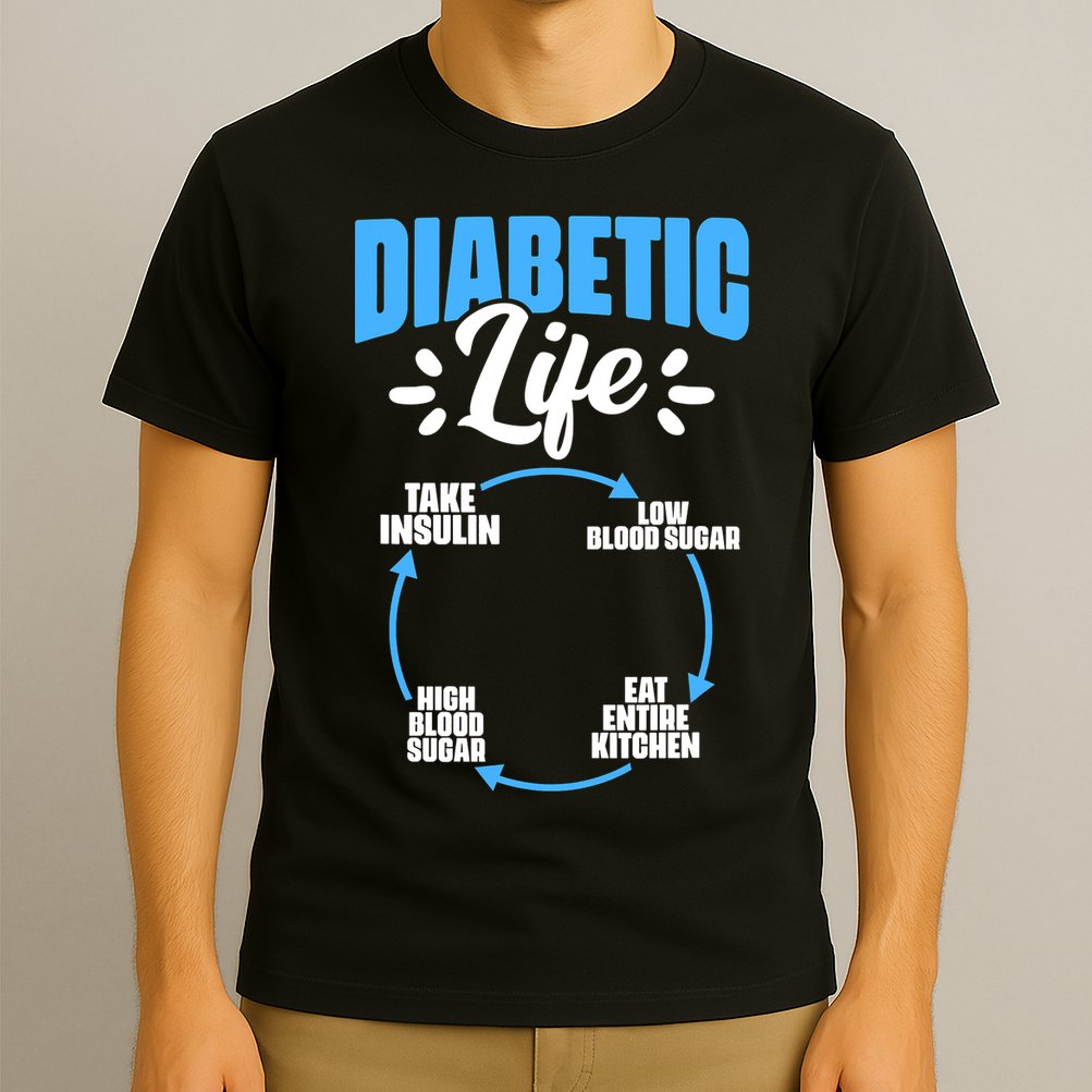 Funny Diabetic Life Cycle Diabetes Awareness T-Shirt