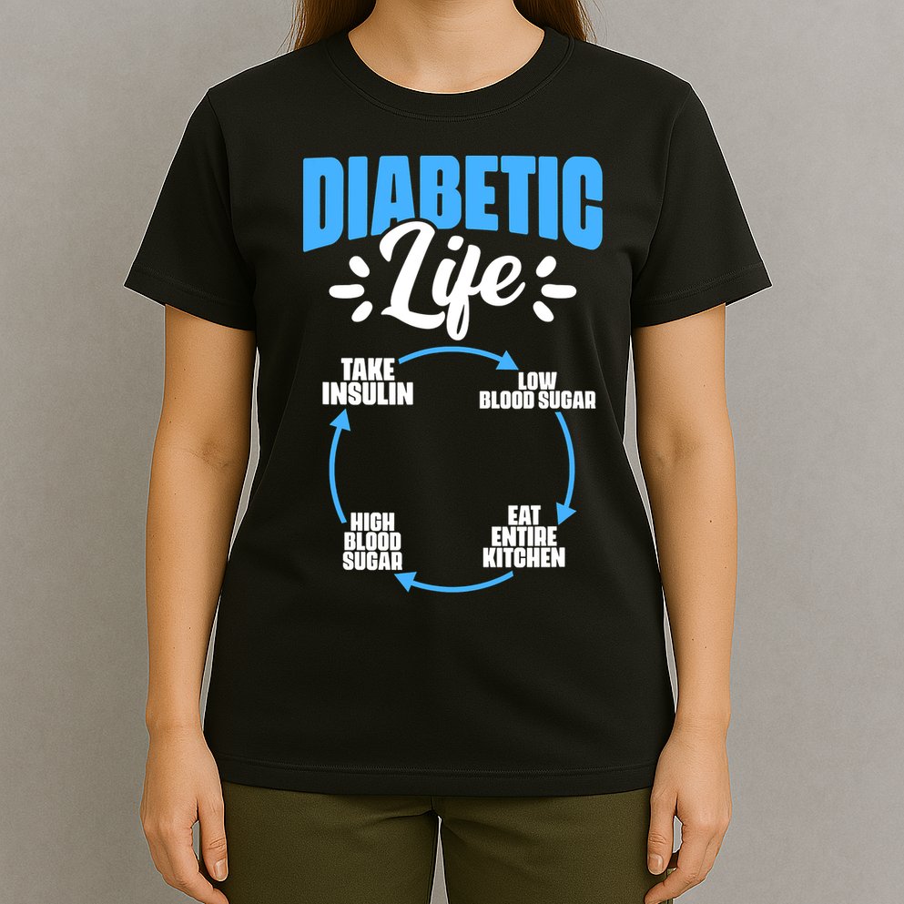 Funny Diabetic Life Cycle Diabetes Awareness T-Shirt