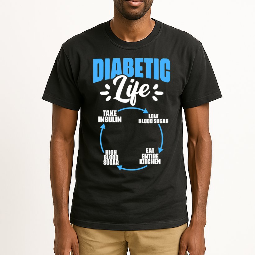 Funny Diabetic Life Cycle Diabetes Awareness Tall T-Shirt