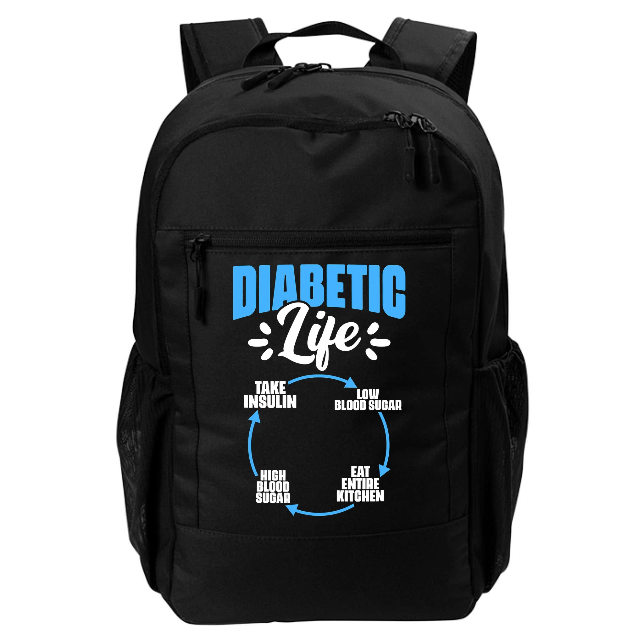 Funny Diabetic Life Cycle Diabetes Awareness Backpack