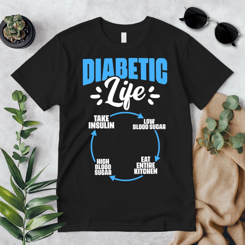 Funny Diabetic Life Cycle Diabetes Awareness Premium T-Shirt
