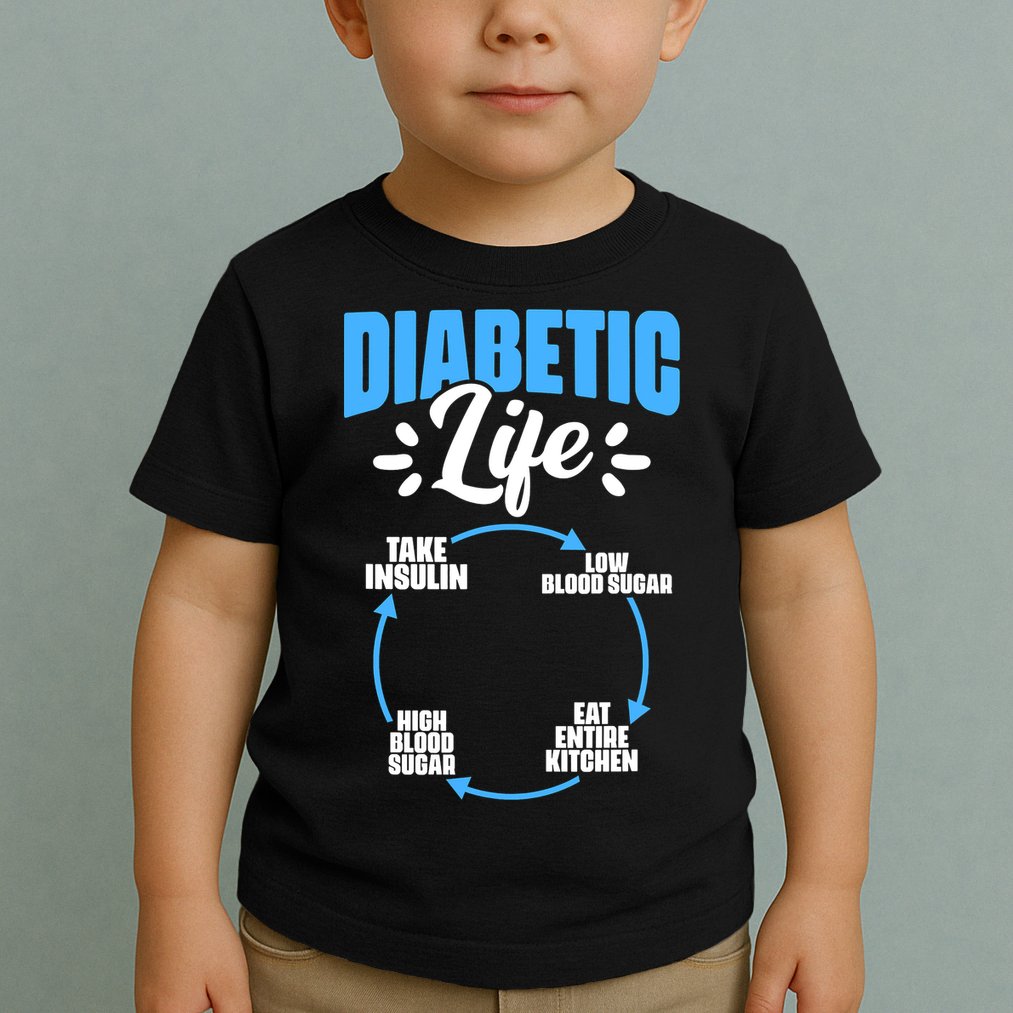 Funny Diabetic Life Cycle Diabetes Awareness Toddler T-Shirt