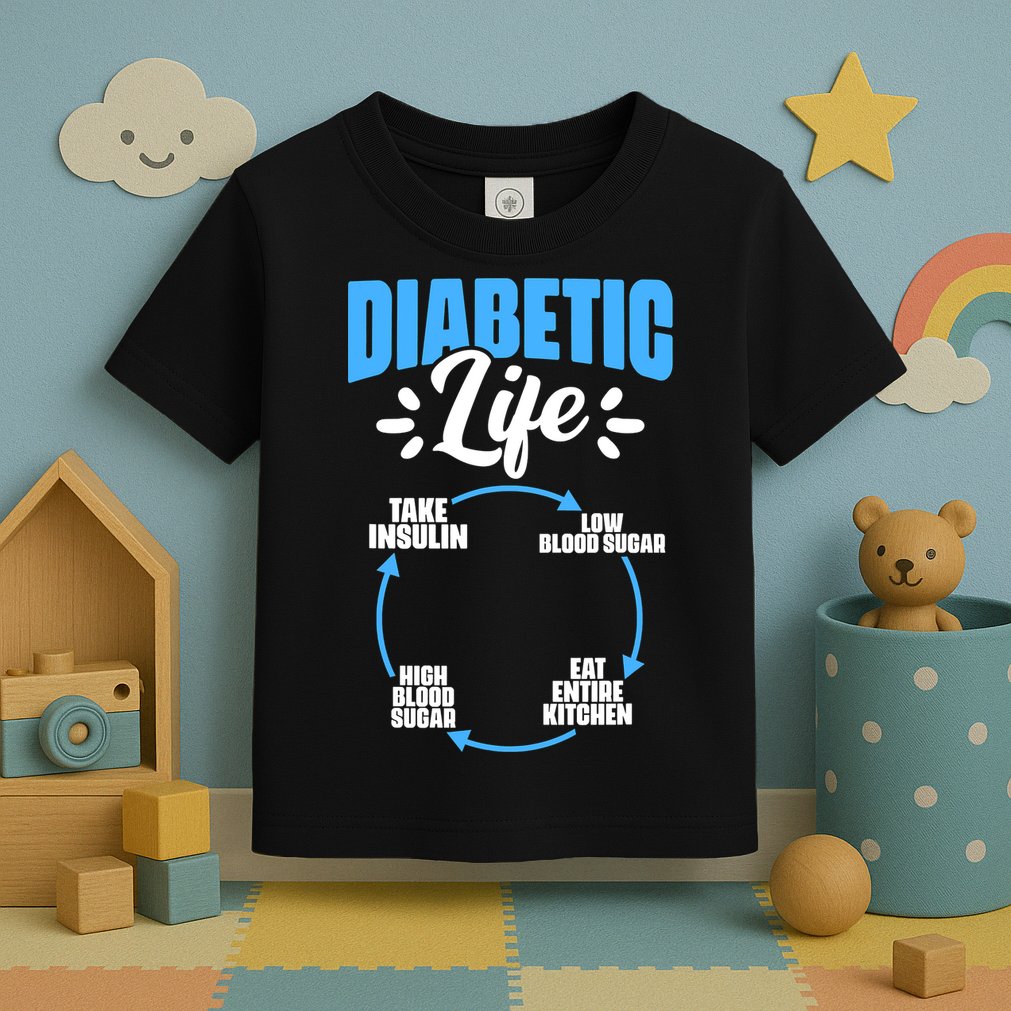 Funny Diabetic Life Cycle Diabetes Awareness Toddler T-Shirt