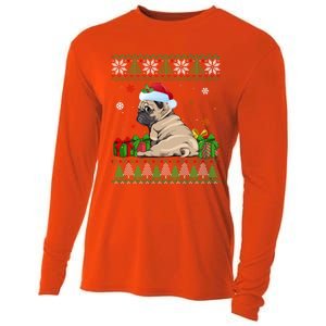 Funny Dog Lovers Cute Pug Santa Hat Ugly Christmas Great Gift Cooling Performance Long Sleeve Crew