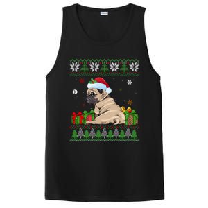 Funny Dog Lovers Cute Pug Santa Hat Ugly Christmas Great Gift PosiCharge Competitor Tank