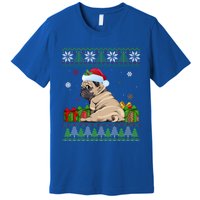 Funny Dog Lovers Cute Pug Santa Hat Ugly Christmas Great Gift Premium T-Shirt