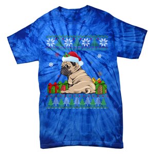 Funny Dog Lovers Cute Pug Santa Hat Ugly Christmas Great Gift Tie-Dye T-Shirt