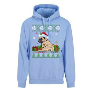 Funny Dog Lovers Cute Pug Santa Hat Ugly Christmas Great Gift Unisex Surf Hoodie