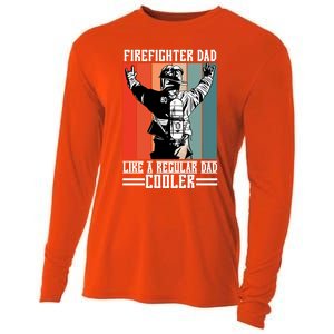 Firefighter Dad Like A Normal Dad Cooler Cool Gift Cooling Performance Long Sleeve Crew