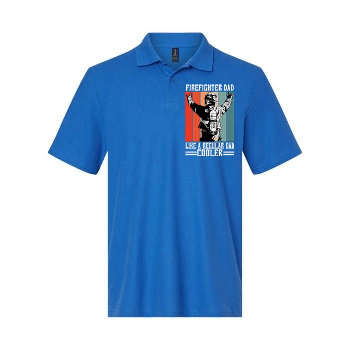 Firefighter Dad Like A Normal Dad Cooler Cool Gift Softstyle Adult Sport Polo