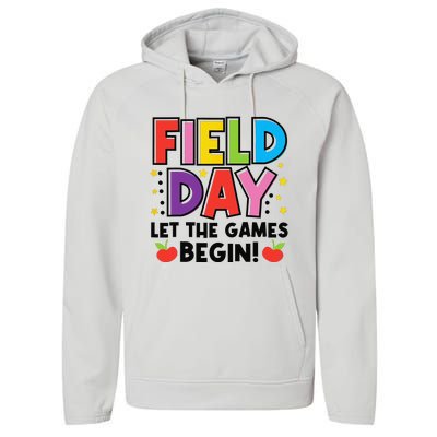 Field Day Let Games Start Begin  Teachers  Performance Fleece Hoodie