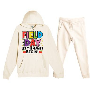 Field Day Let Games Start Begin  Teachers  Premium Hooded Sweatsuit Set