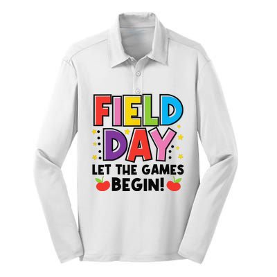 Field Day Let Games Start Begin  Teachers  Silk Touch Performance Long Sleeve Polo